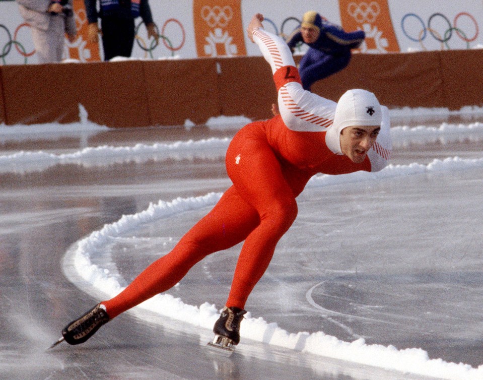 Le patineur Gaétan Boucher en action