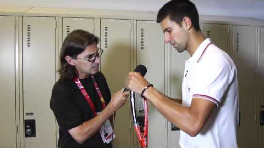 Jean-René Dufort et Novak Djokovic en entretien