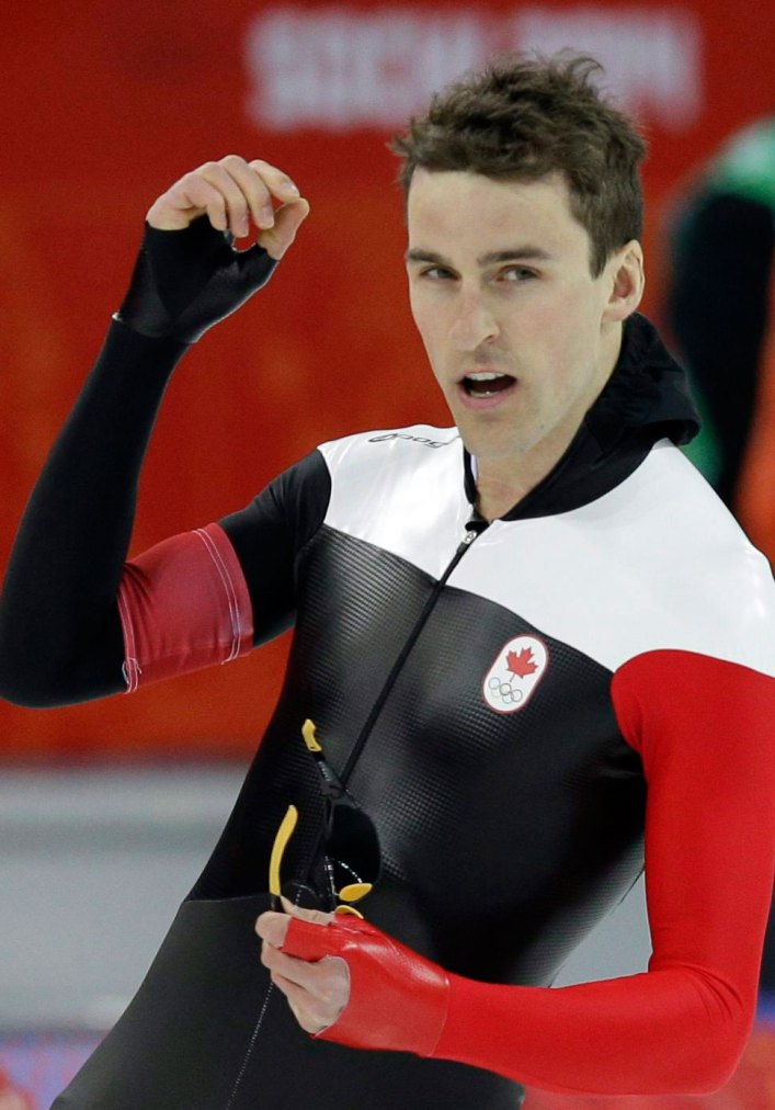 Denny Morrison après son 1000 m à Sotchi.