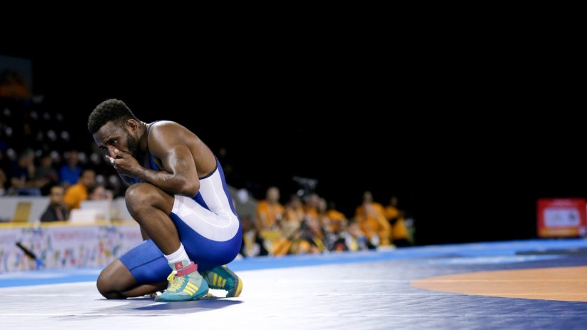 Haislan Garcia - lutte libre 65 kg. Photo par AP Photo/Gregory Bull