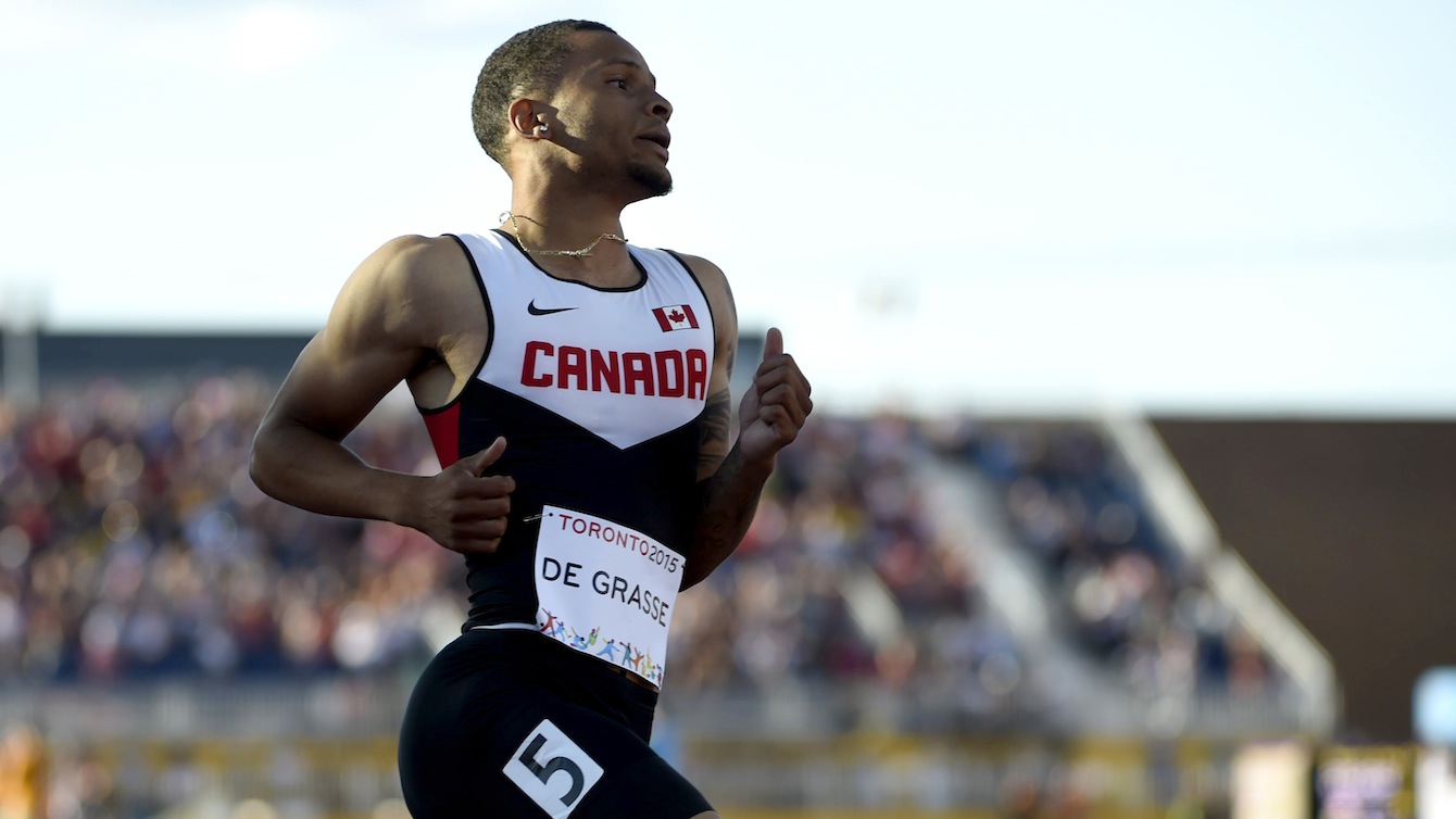 Andre De Grasse on the run