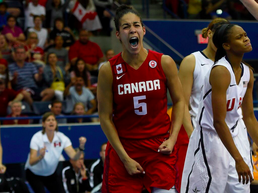 Kia Nurse screams with joy on the basketball court