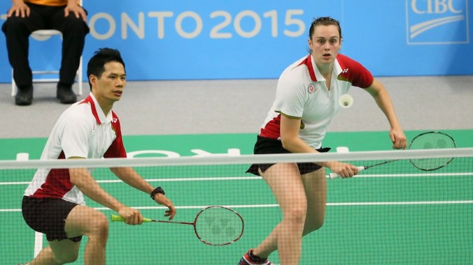 Alex Bruce et Toby Ng - Badminton. Photo par Mike Ridewood