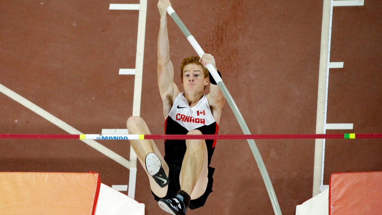 Shawn Barber aux Championnats du monde d'athlétisme à Beijing, le 24 août 2015.