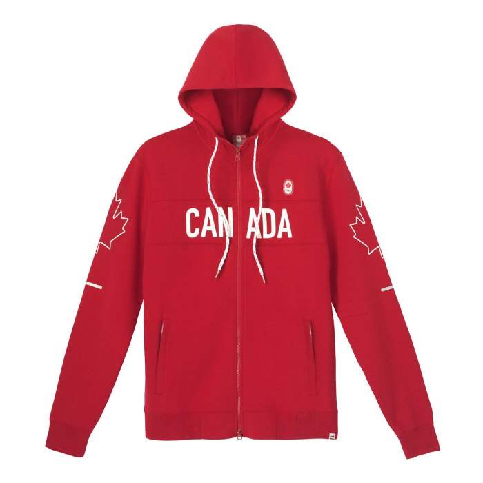 Village : Veste à capuchon rouge pour hommes 95 $