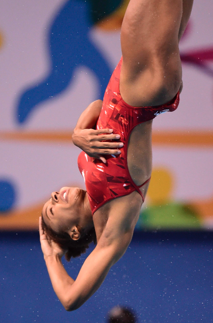 Jennifer Abel lors des Jeux panaméricains de Toronto, le 12 juillet 2015.