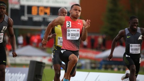Andre De Grasse aux Essais olympiques d'Edmonton 2016. Andre De Grasse aux Essais olympiques d'Edmonton 2016.