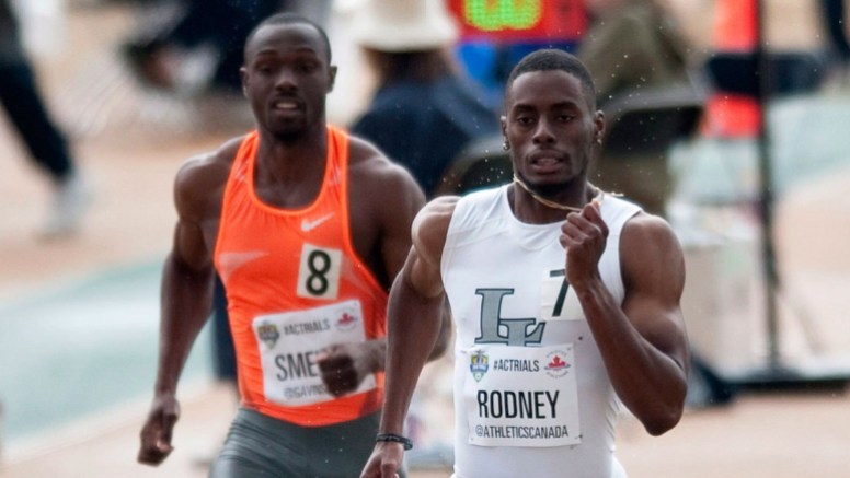 rodney Brendon Rodney lors des Essais olympiques d'Athlétisme Canada, le 10 juillet 2016.