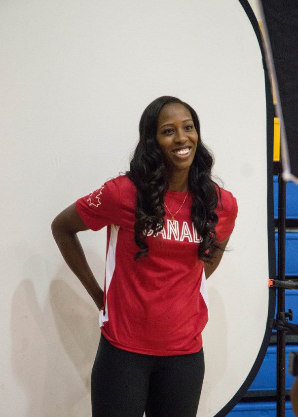 Tamara Tatham lors d'une séance photo après l'annonce de l'équipe de basketball féminin, le 22 juillet 2016.