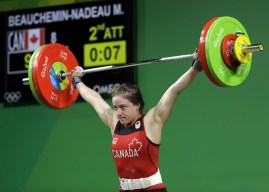 Marie-Ève Beauchemin-Nadeau a soulevé une charge cumulative de 228 kg mercredi à Rio.