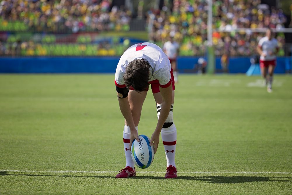 L'équipe féminine de Rugby gagne contre le Japon lors de son premier match olympique le 6 août 2016 à Rio de Janeiro. (Photo: Paige Stewart pour Rugby Canada)