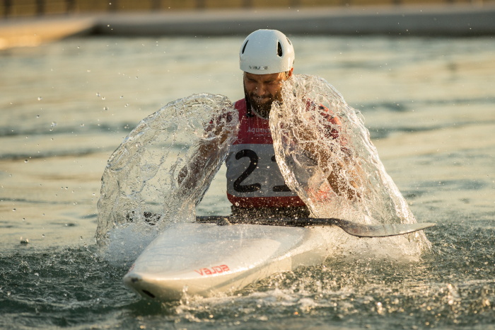Cam Smedley et Michael Tayler au Stade des eaux vives dans la zone de Deodoro, Jeux olympiques de 2016, à Rio. David Jackson/ COC