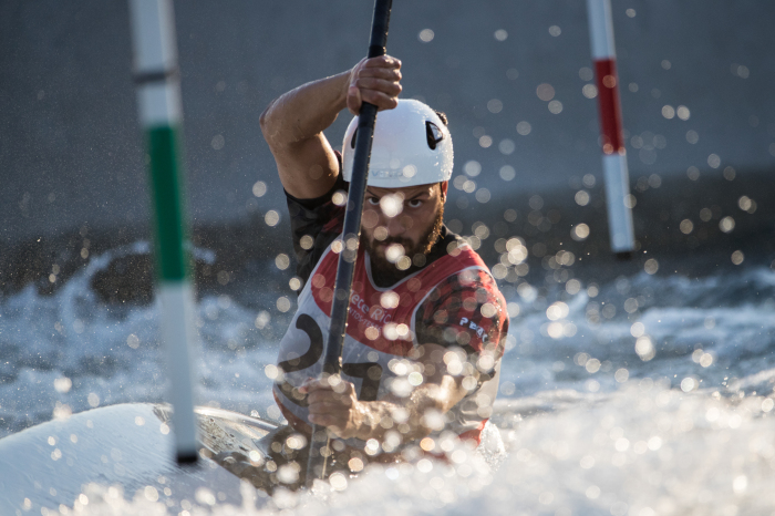 Cam Smedley et Michael Tayler au Stade des eaux vives dans la zone de Deodoro, Jeux olympiques de 2016, à Rio. David Jackson/ COC