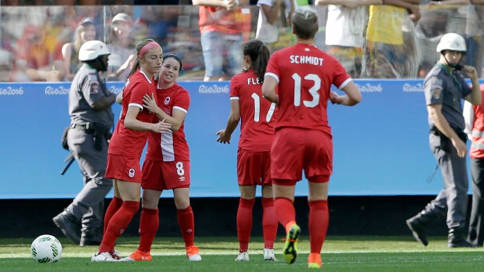 L’équipe canadienne de soccer féminin, Rio 2016. 6 août 2016.