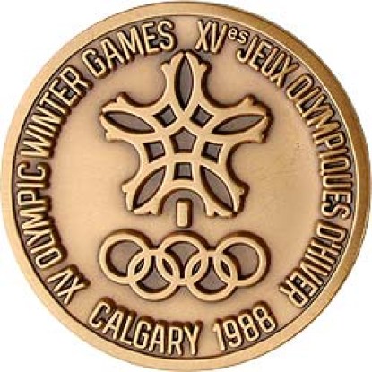 L'avant de la médaille des Jeux de Calgary 1988. (Photo : opmedals.com)