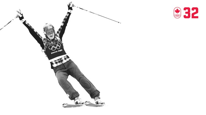 Marielle Thompson était imbattable à Sotchi 2014 en gagnant toutes les rondes la menant à la grande finale de ski cross. Elle a franchi la ligne d’arrivée juste avant sa coéquipière Kelsey Serwa, remportant l’or pour couronner son excellente saison. SOIS FORTE.