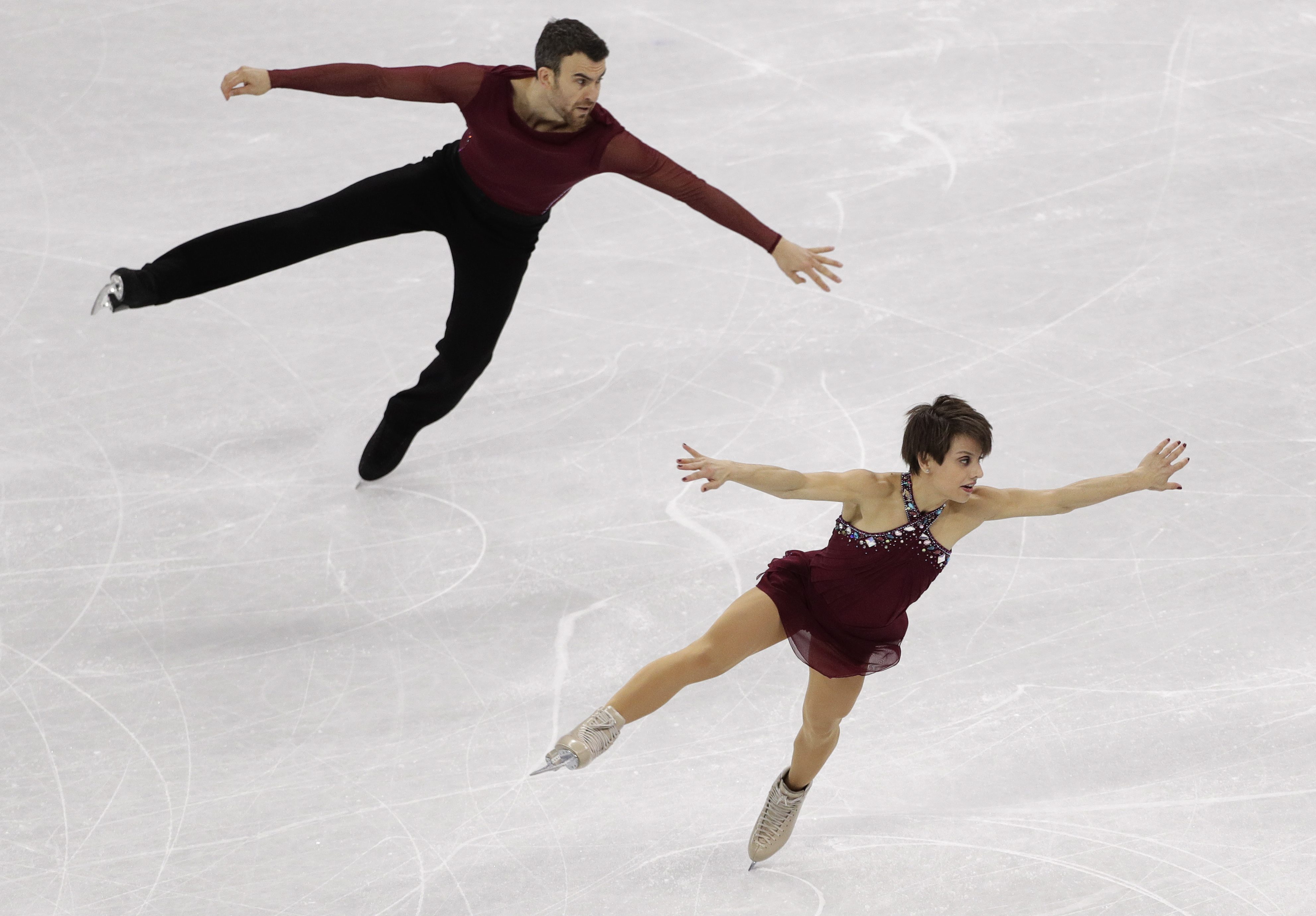 Meagan Duhamel et Eric Radford aux Jeux olympiques de PyeongChang.