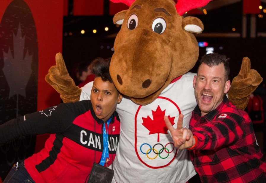 La cérémonie d'ouverture à la Maison olympique du Canada à PyeongChang. Le 9 février 2018.