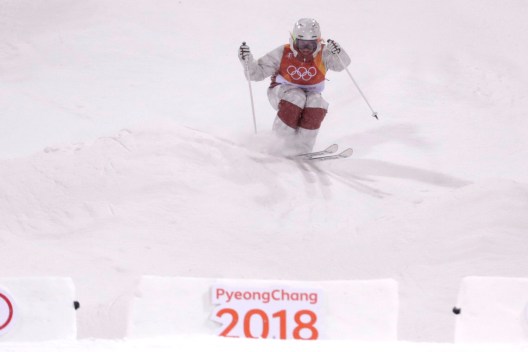 Justine Dufour-Lapointe lors de la super-finale des bosses féminines aux Jeux olympiques de PyeongChang 2018, le 11 février 2018. (Photo : Jason Ransom/COC)