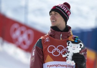Alex Beaulieu-Marchand a remporté le bronze en ski slopestyle, à PyeongChang. (Photo/David Jackson)