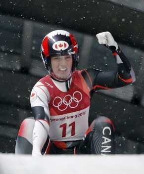 Alex Gough est fière de sa performance en luge aux Jeux olympiques de PyeongChang 2018.