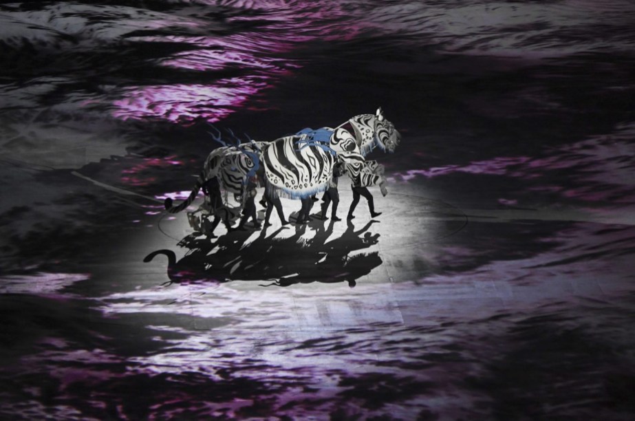 Pyeongchang Olympics Opening Ceremony Le Tigre Blanc. (AP Photo/Michael Sohn)