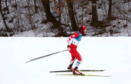 Devon Kershaw du Canada lors du skiathlon (15 km + 15 km) lors des Jeux olympiques d’hiver de PyeongChang le 11 février 2018. (Photo Vaughn Ridley/COC)