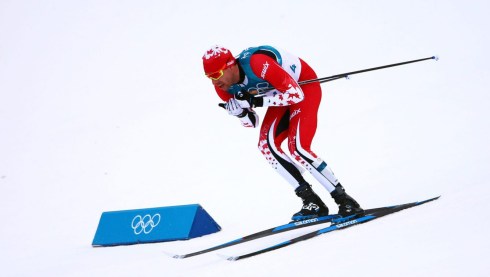 Le Canadien Alex Harvey à l’épreuve masculine de skiathlon de 15 km + 15 km durant les Jeux olympiques d’hiver de PyeongChang 2018, en Corée du Sud, le 11 février 2018. (Photo : Vaughn Ridley/COC)