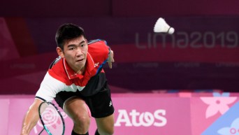 Un joueur de badminton en action