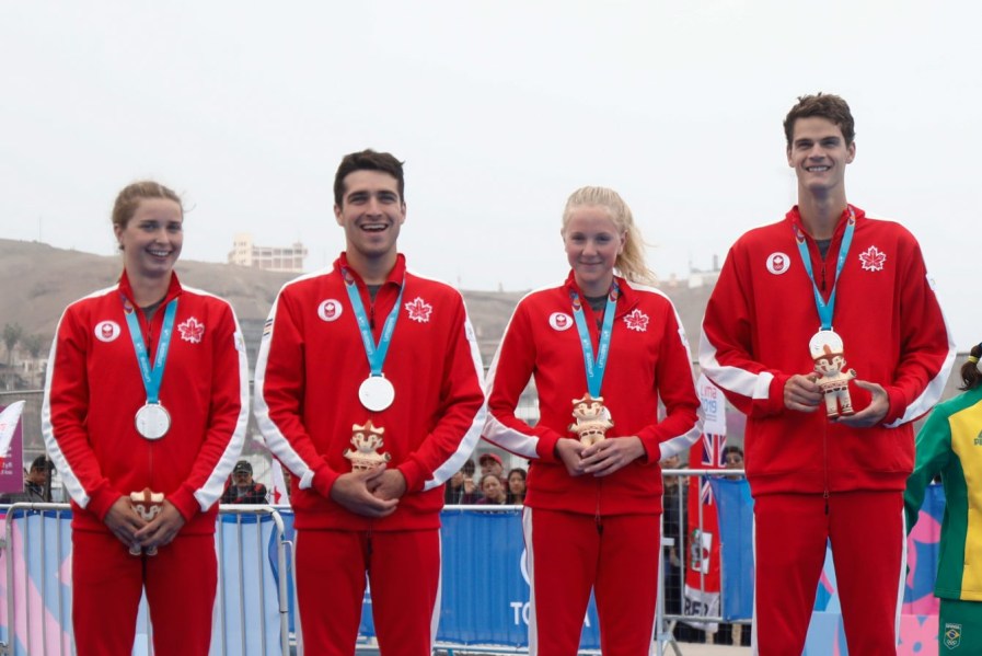 2019-07-29_Triathlon_Lima2019_53 Les médaillés d'Équipe Canada à l'épreuve du relais mixte de triathlon aux Jeux Panaméricains à Lima 2019. Photo: Sebastian Miranda / Panam Sports via Xpress Media
