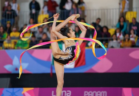 Natalie Garcia participe à la gymnastique rythmique aux Jeux panaméricains de 2019 à Lima, le 3 août 2019. Photo de David Jackson / COC