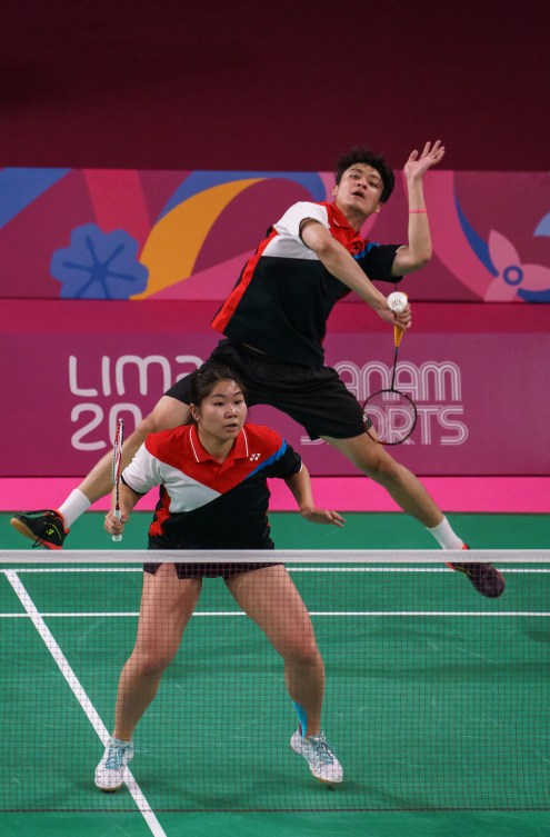 Josephine Wu et Joshua Hurlburt-Yu en badminton à Lima 2019