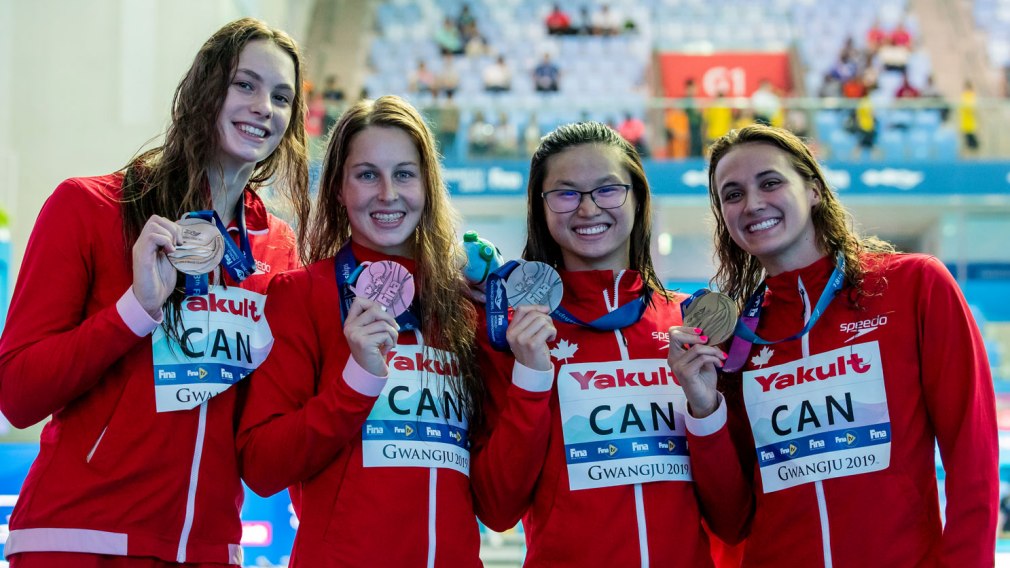 Équipe Canada termine les Mondiaux de la FINA avec le bronze au relais 4 x 100 m féminin