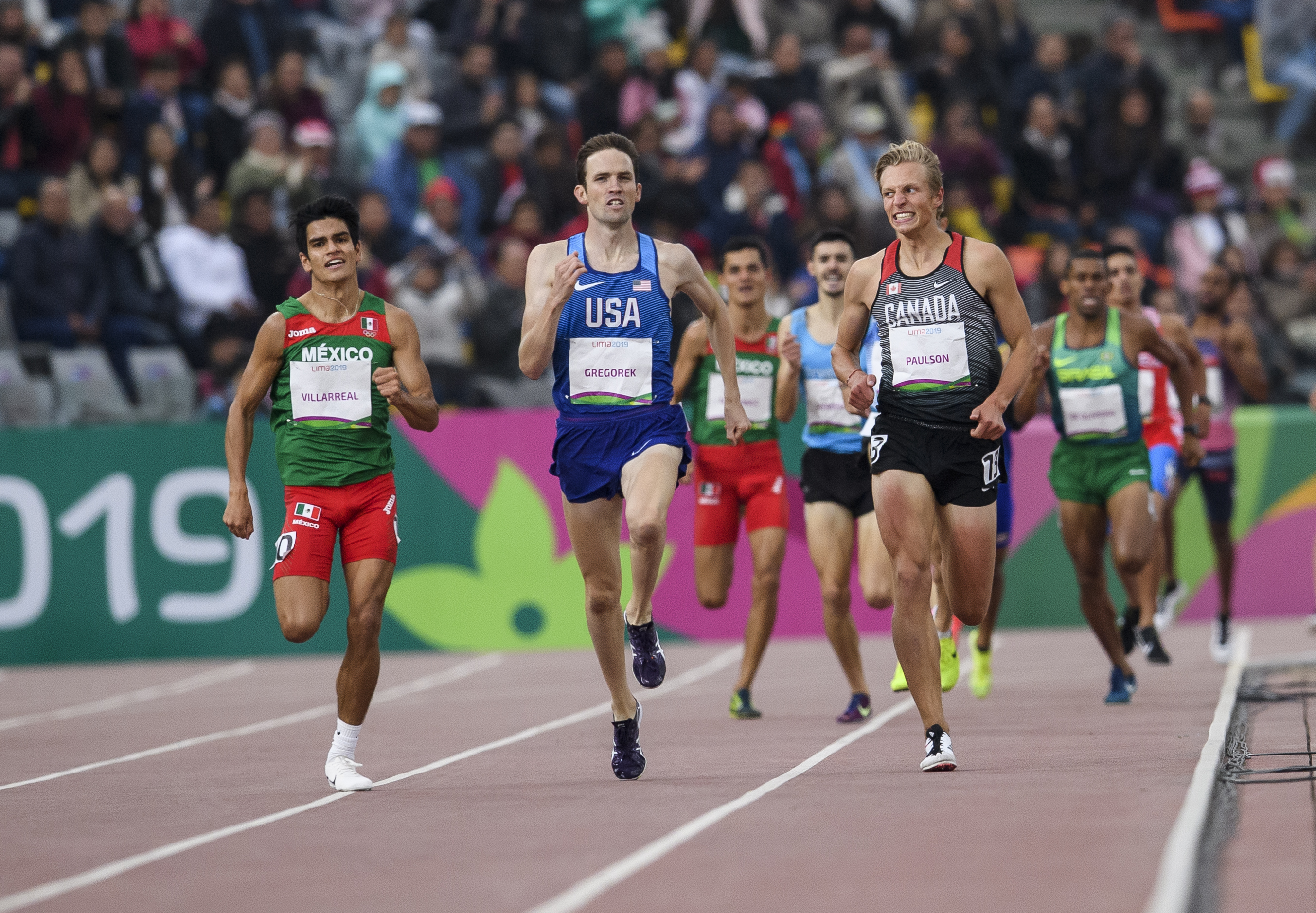 William Paulson participe à la finale du 1500 m aux Jeux panaméricains de Lima, au Pérou, le 8 août 2019. Photo : Vincent Ethier/COC