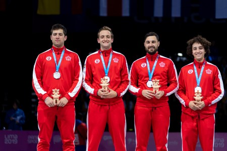 Équipe Canada sabre Lima 2019 L'équipe du sabre masculin à Lima 2019