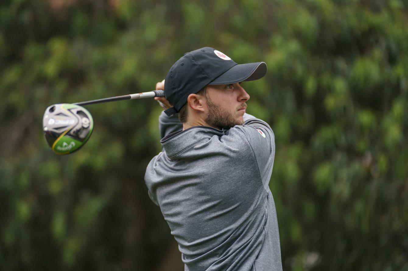Austin Connelly participe à la ronde finale en golf aux Jeux panaméricains de Lima, au Pérou, le 11 août 2019. Photo : David Jackson/COC