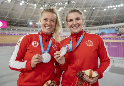 Équipe Canada Kelsey Mitchell et Amelia Walsh cyclisme sur piste Lima 2019 Kelsey Mitchell et Amelia Walsh à Lima 2019