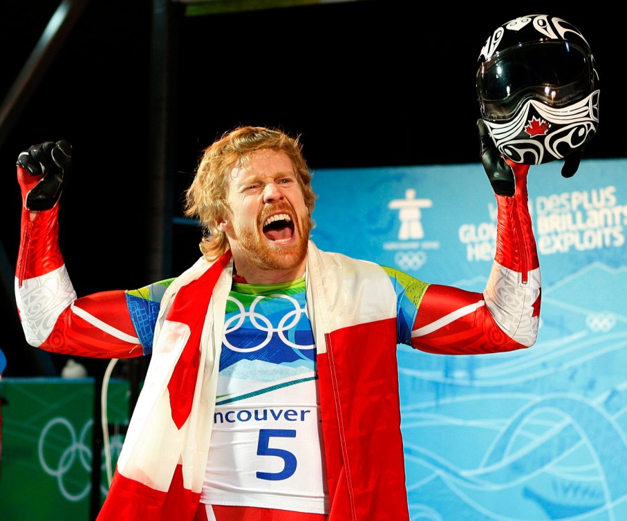 Jon Montgomery sur le podium