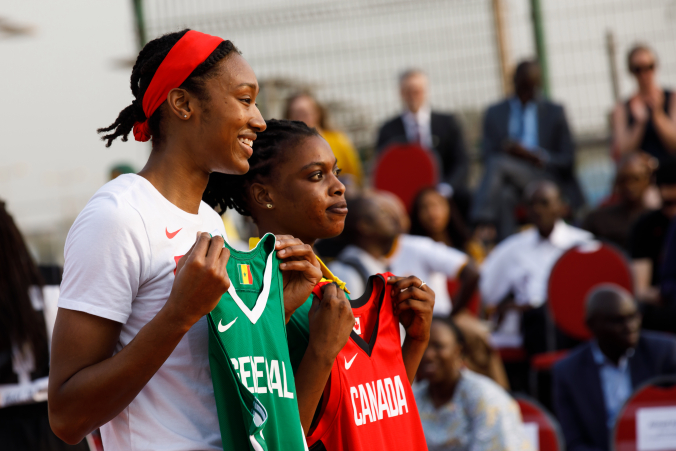 Kayla Alexander participe à un événement portant sur les Jeux olympiques de la jeunesse de 2022 à Dakar. 12 février 2020.