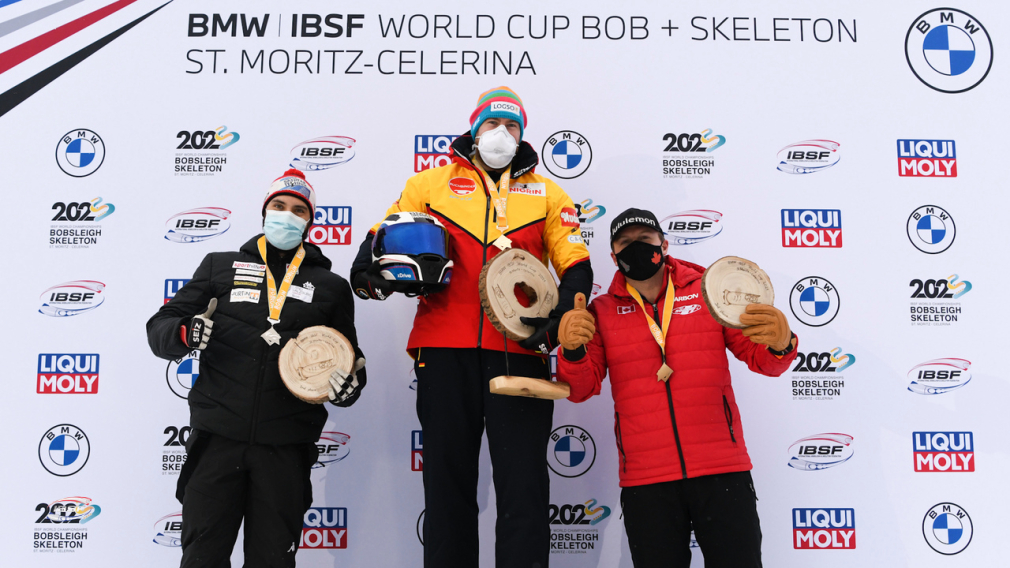 Bobsleigh: Équipe Kripps célèbre une médaille de bronze à St-Moritz