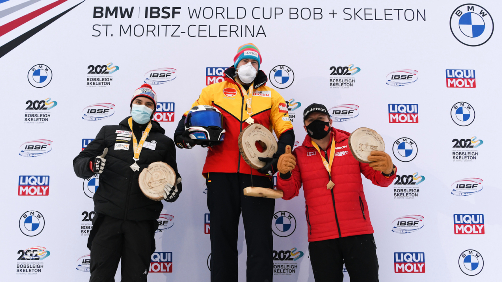 podium de bob à 4 masculin de la Coupe du monde de St-Moritz