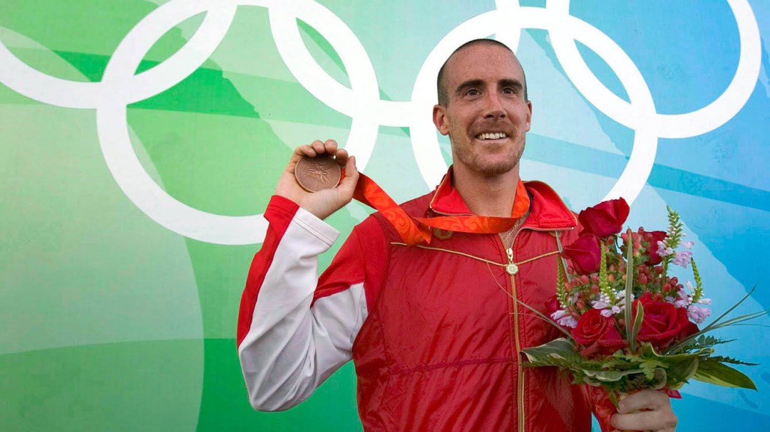Tom Hall with his bronze medal from Beijing 2008