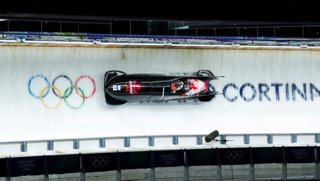 Dawn Richardson Wilson en action en bobsleigh.
