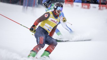 Reece Howden célèbre sa victoire.
