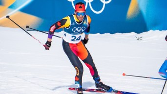 Antoine Cyr en action en ski de fond.