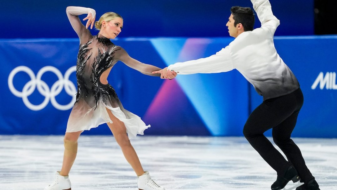 Marjorie Lajoie en action en patinage artistique.