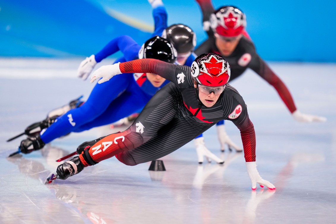 Kim Boutin en action à la finale de 500 mètres de courte piste