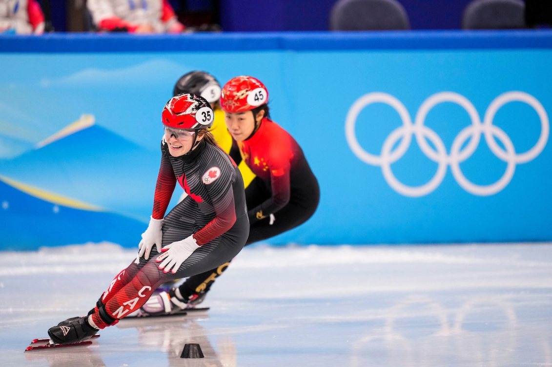 Kim Boutin qui célèbre sa course