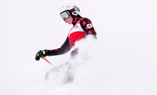 Marielle Thompson en action en ski cross