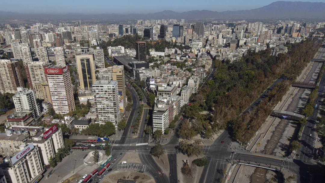 Vue aérienne de Santiago.